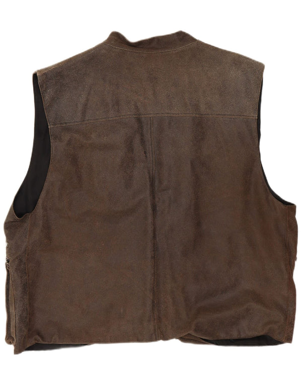 Vintage Mens Utility Gilet UK 42 XL Brown