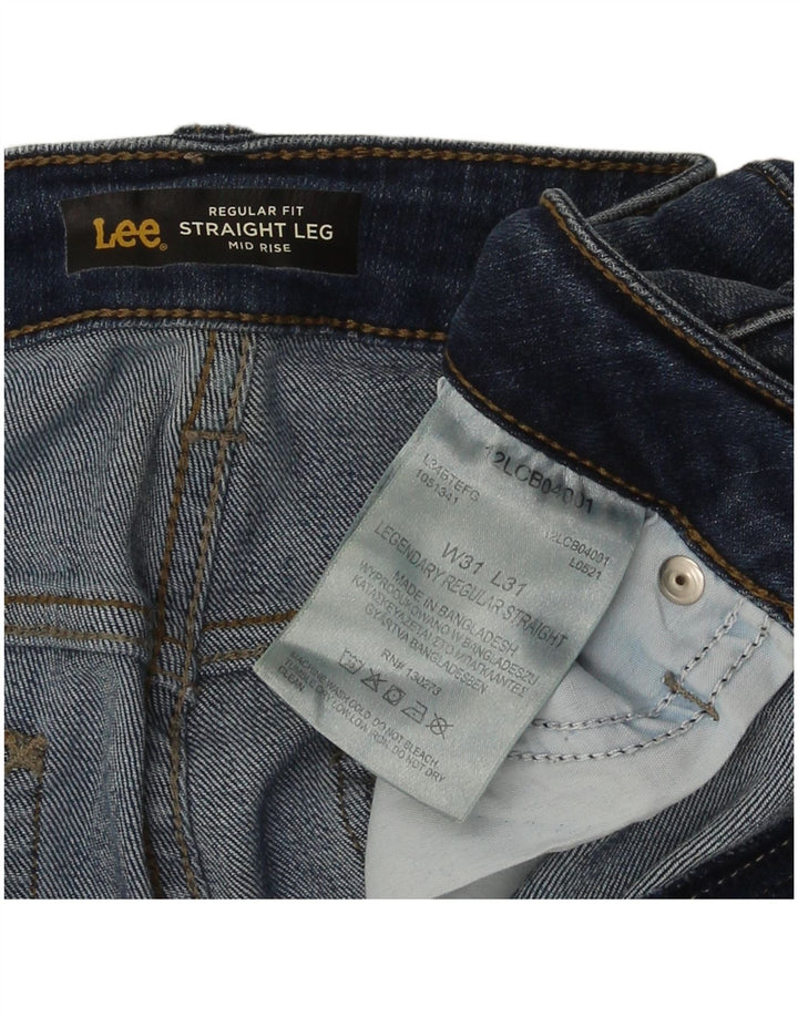 Lee Womens Mid Rise Regular Straight Jeans W31 L31 Blue Cotton