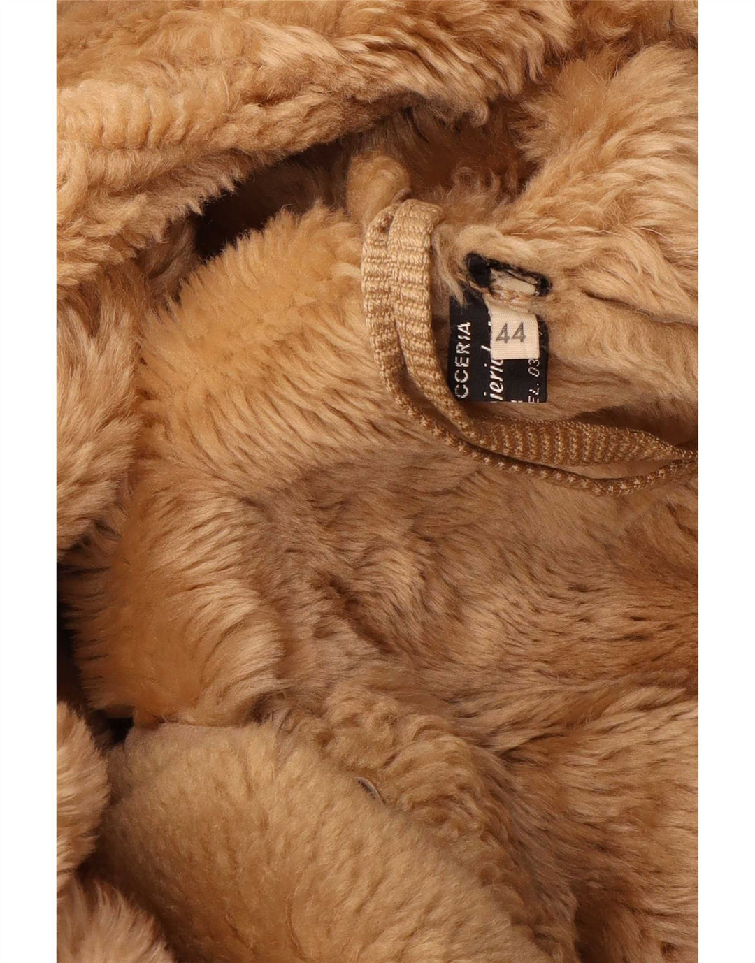 Vintage Womens Shearling Coat IT 44 Medium Beige Leather