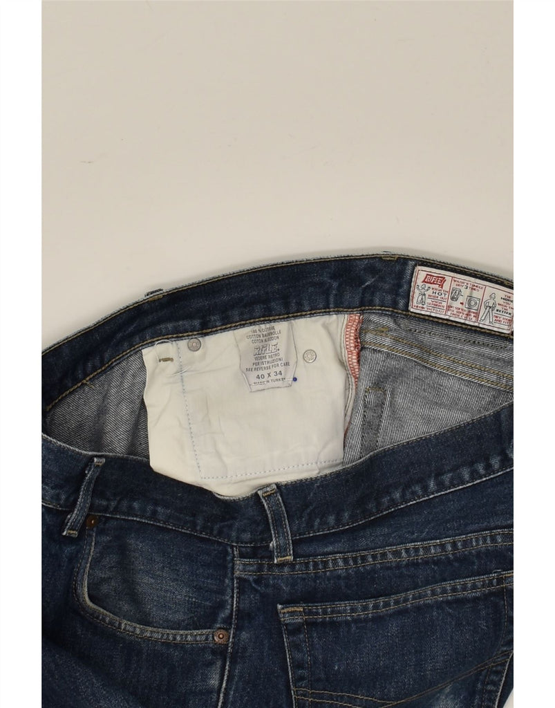 RIFLE Mens Straight Jeans W40 L29  Navy Blue Cotton | Vintage Rifle | Thrift | Second-Hand Rifle | Used Clothing | Messina Hembry 