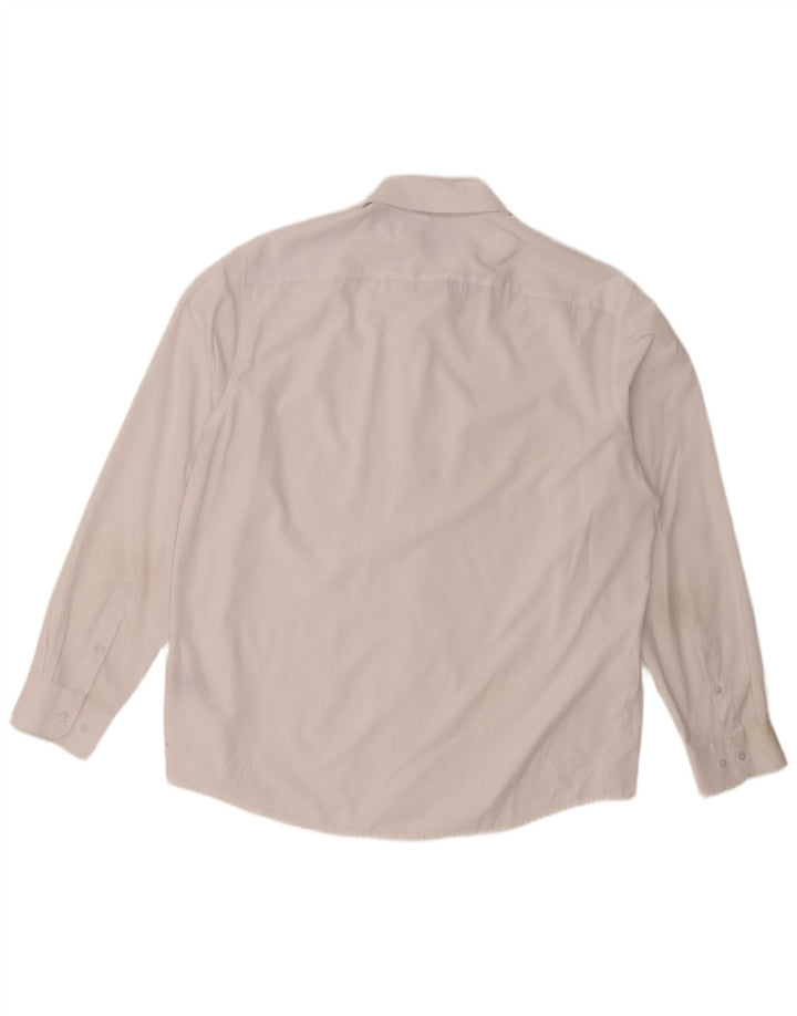 Nautica Mens Slim Fit Shirt Size 17 1/2 XL White Polyester