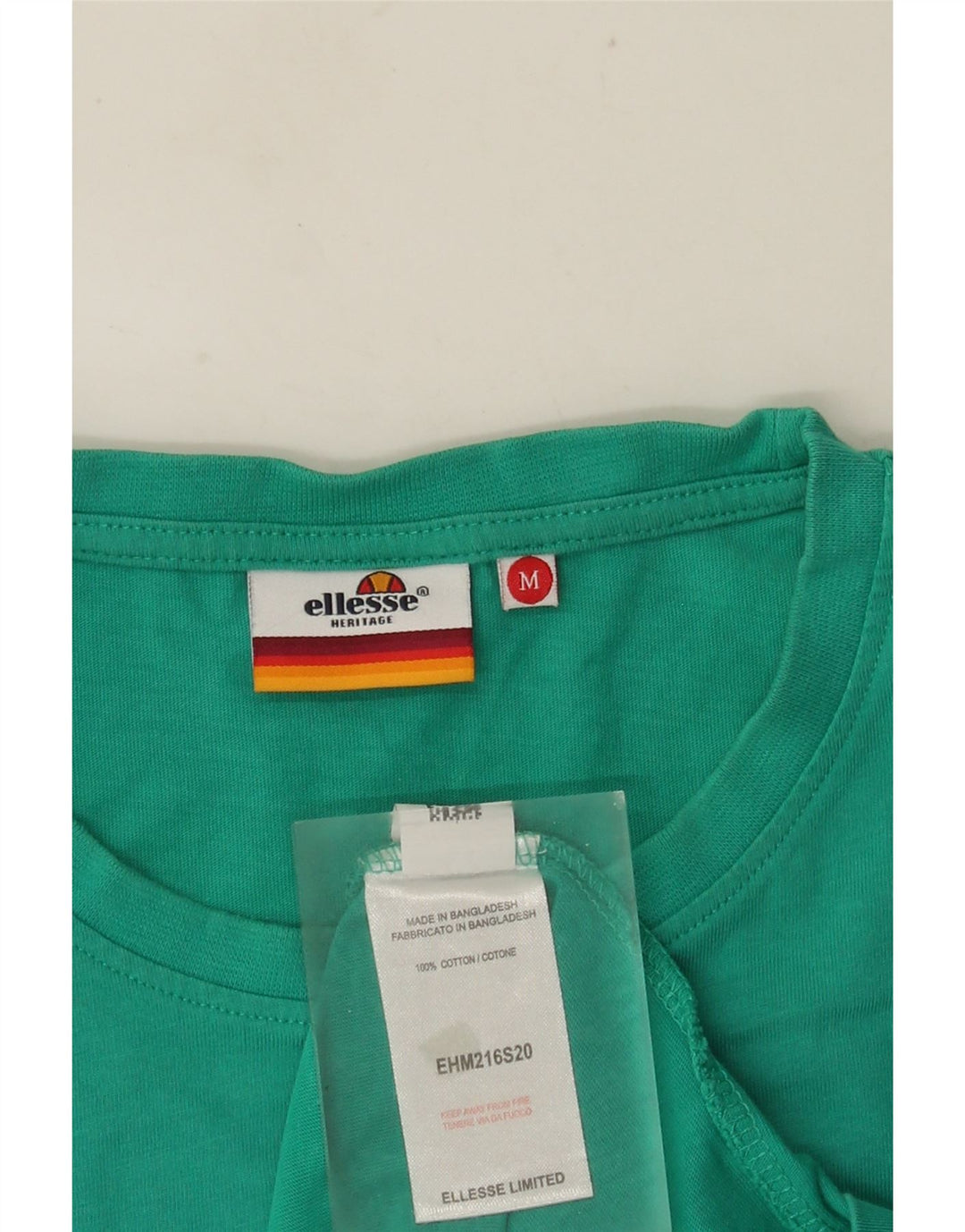 ELLESSE Mens Heritage Graphic T-Shirt Top Medium Turquoise Cotton
