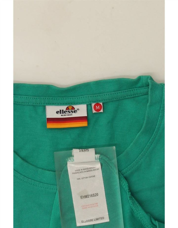 ELLESSE Mens Heritage Graphic T-Shirt Top Medium Turquoise Cotton