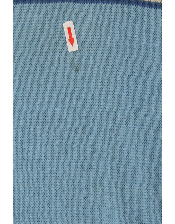 Vintage Mens Crew Neck Jumper Sweater IT 48 Small Blue Colourblock