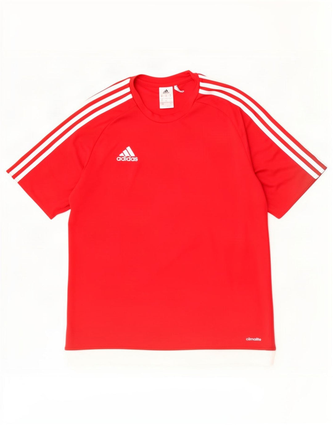 Adidas Mens Climalite T-Shirt Top Medium Red Colourblock Polyester