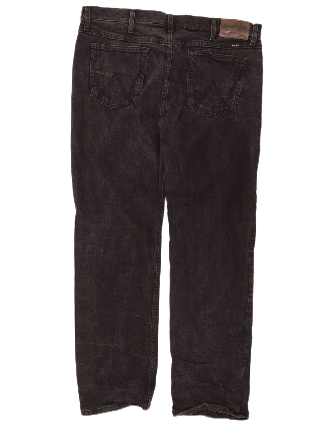 Wrangler Mens Regular Fit Straight Jeans W38 L30 Black Cotton
