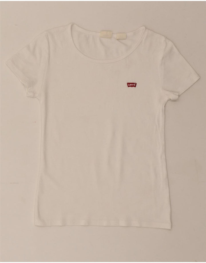 LEVI'S Womens T-Shirt Top UK 6 XS White Cotton Vintage Levi's and Second-Hand Levi's from Messina Hembry 
