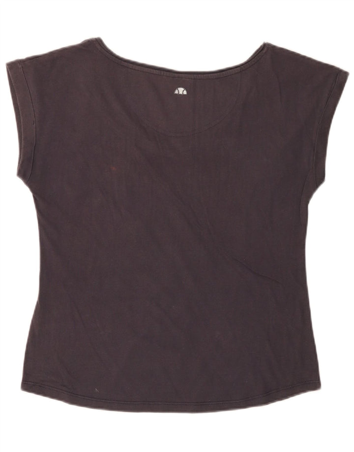 ELLESSE Womens Graphic T-Shirt Top UK 14 Large Navy Blue Cotton