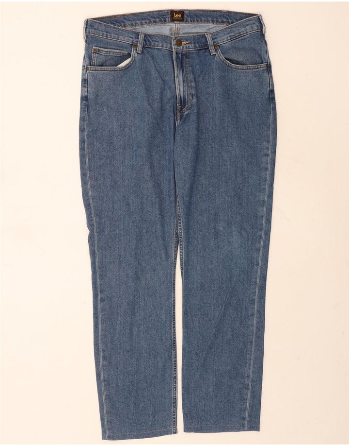 Lee Mens Rider Straight Jeans W36 L30 Blue Cotton