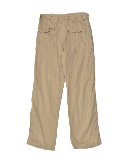 GAS Mens Straight Cargo Trousers W32 L32 Beige Cotton Sports