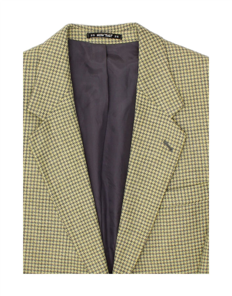 NEW FAST Mens 2 Button Blazer Jacket UK 42 XL Beige Houndstooth Vintage New Fast and Second-Hand New Fast from Messina Hembry 