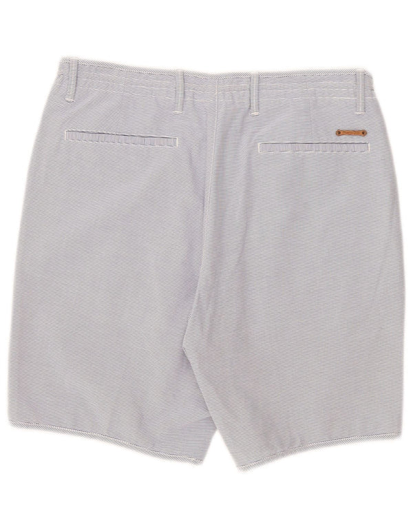 Massimo Dutti Mens Chino Shorts EU 42 Large W32 Blue Pinstripe Cotton