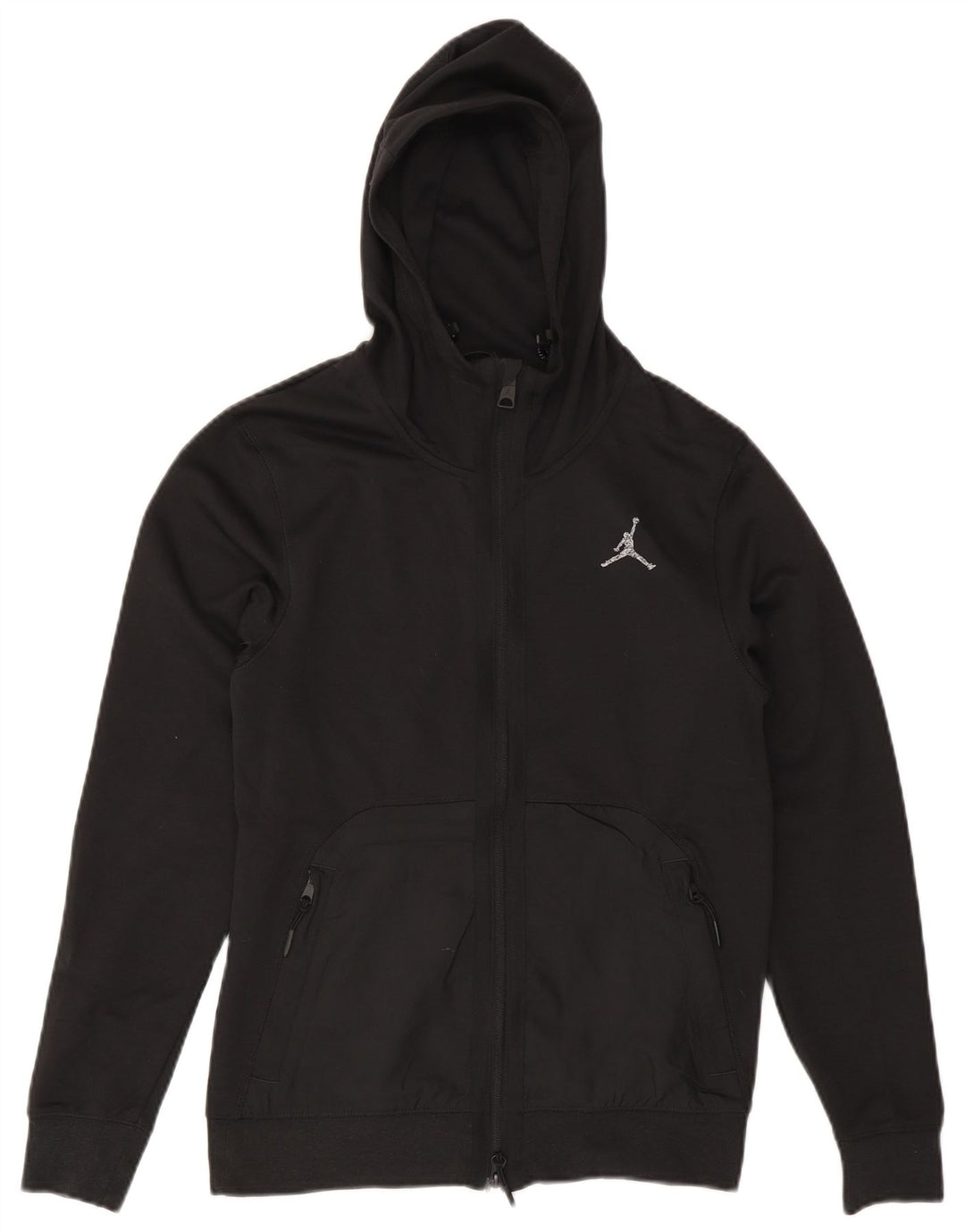 JORDAN Mens Dri Fit Zip Hoodie Sweater XS Black Polyester