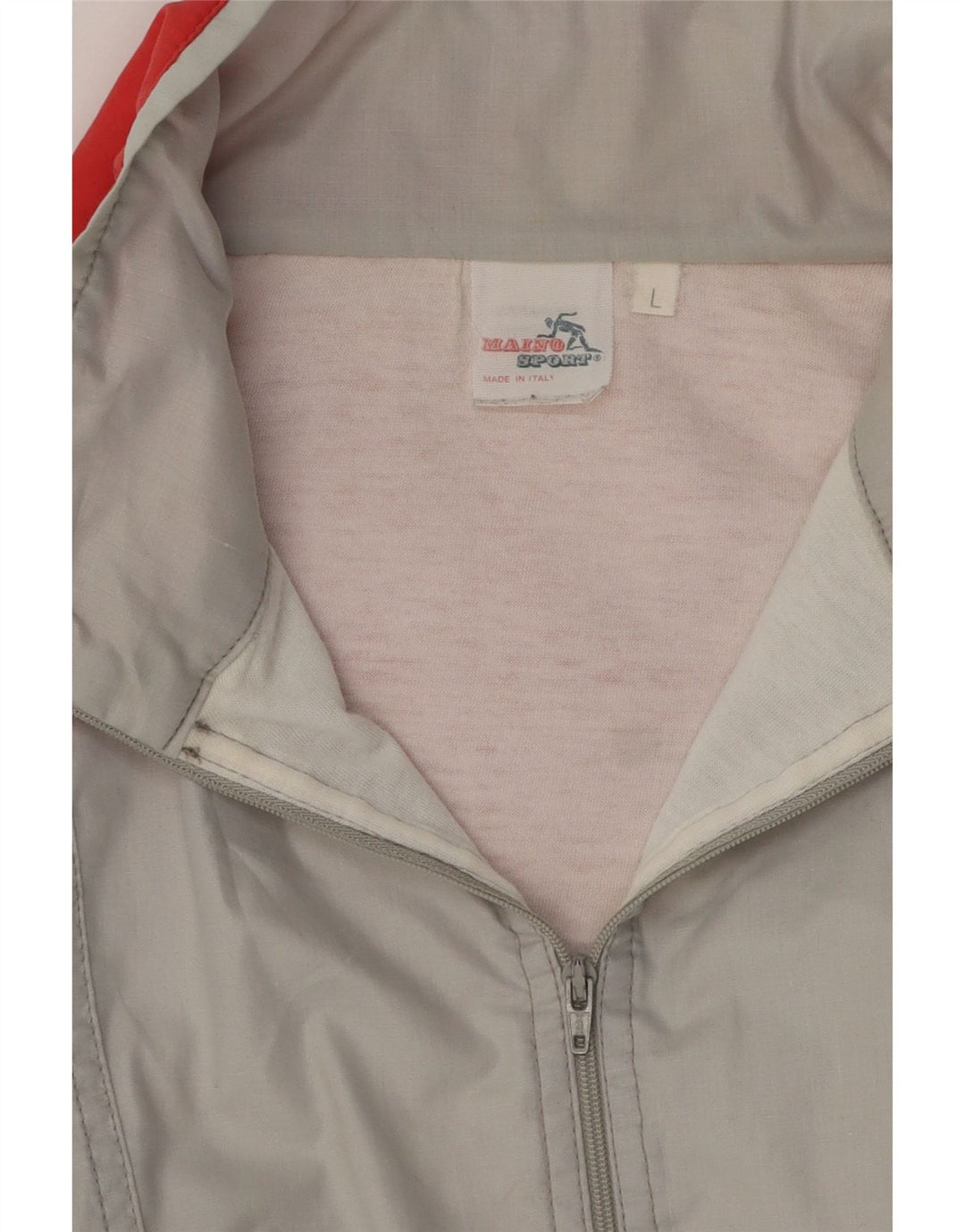 Vintage Mens Pullover Tracksuit Top Jacket Large Grey Colourblock Cotton