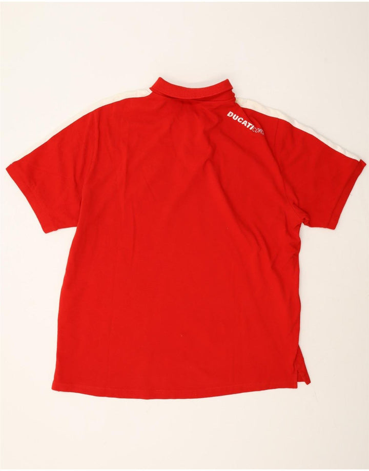 Ducati Mens Polo Shirt 2XL Red Colourblock Cotton