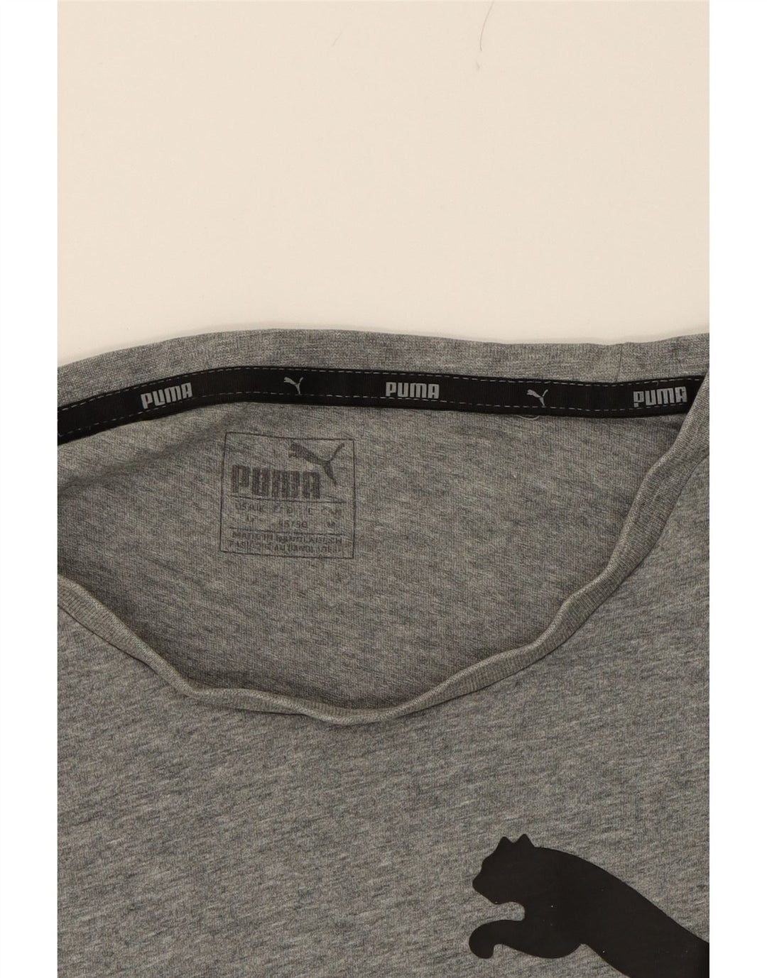 PUMA Mens Graphic T-Shirt Top Medium Grey Cotton Vintage Puma and Second-Hand Puma from Messina Hembry 