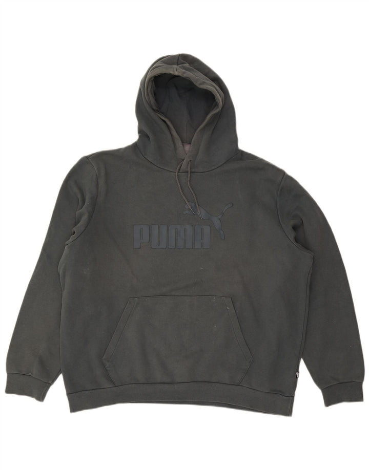 Puma Mens Graphic Hoodie Jumper XL Grey Cotton