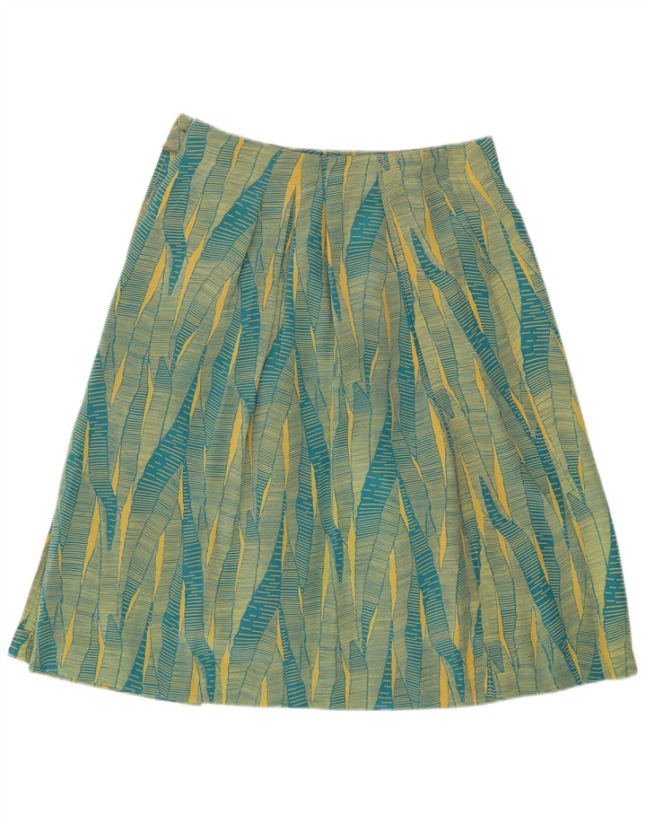 Lilla Womens Wrap Pleated Skirt IT 42 Medium W29 Green Geometric Silk