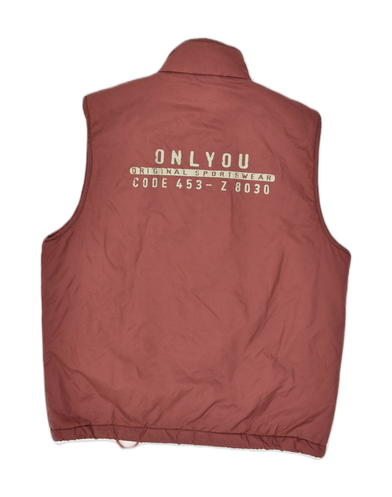 ONLYOU Mens Padded Gilet UK 38 Medium Burgundy Polyamide | Vintage Onlyou | Thrift | Second-Hand Onlyou | Used Clothing | Messina Hembry 