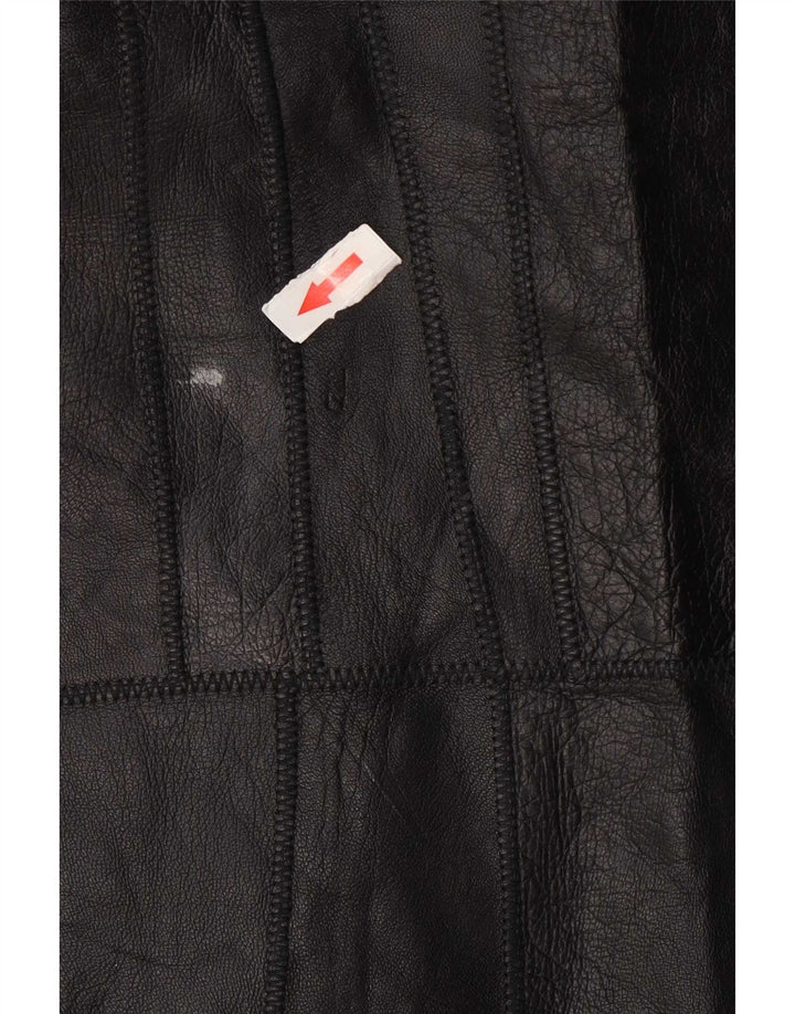 Vintage Womens Leather Skirt W28 Small Black
