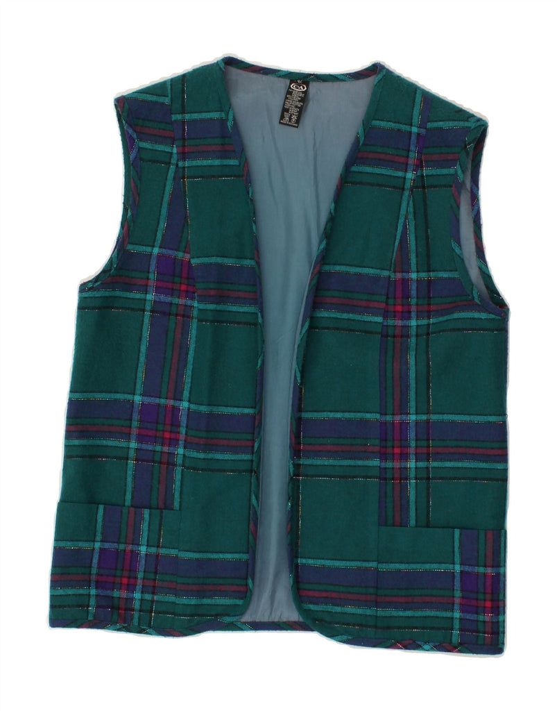 C & A Womens Open Gilet EU 42 Large Blue Plaid Acrylic Vintage C & A and Second-Hand C & A from Messina Hembry 