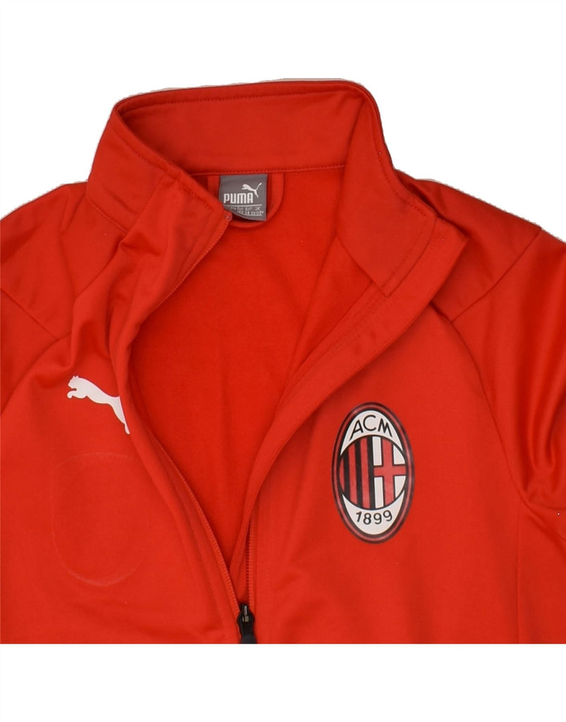 PUMA Boys AC Milan Tracksuit Top Jacket 11-12 Years Red Polyester | Vintage Puma | Thrift | Second-Hand Puma | Used Clothing | Messina Hembry 