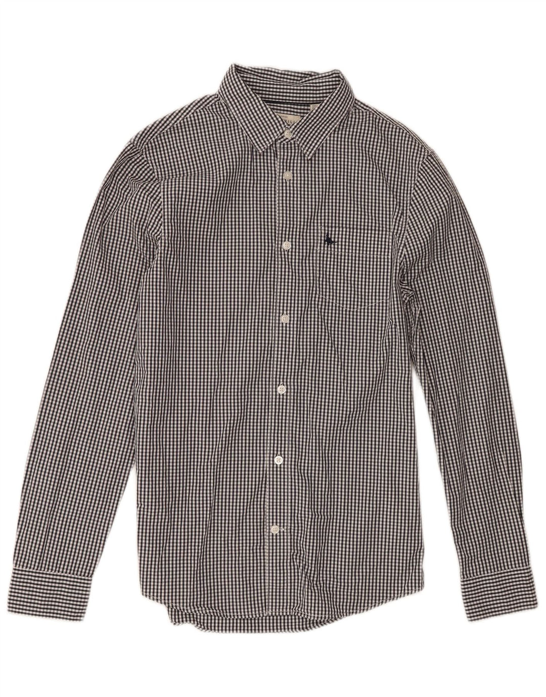Jack Wills Mens Classic Fit Shirt XS Black Gingham Cotton