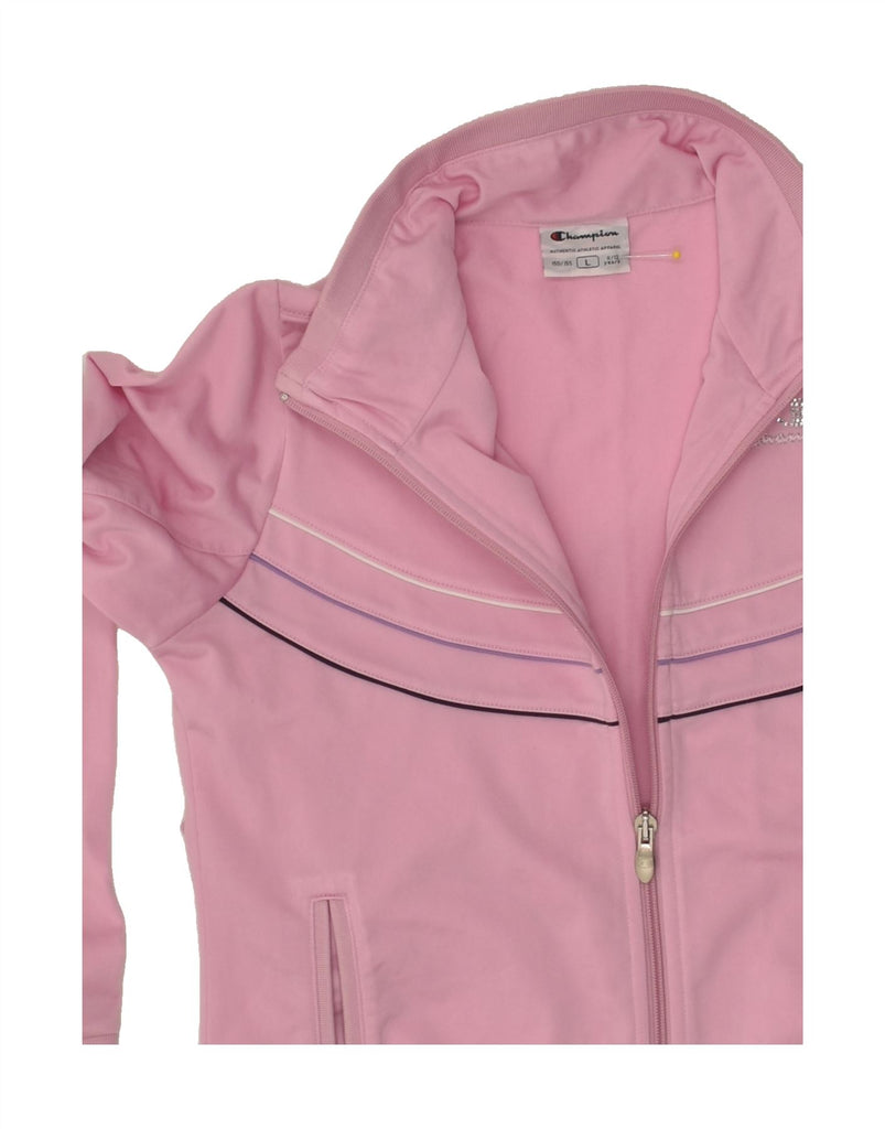 CHAMPION Girls Graphic Tracksuit Top Jacket 11-12 Years Large  Pink | Vintage Champion | Thrift | Second-Hand Champion | Used Clothing | Messina Hembry 