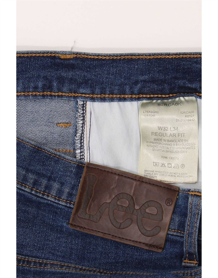 Lee Womens Regular Fit Straight Jeans W32 L34 Blue Cotton