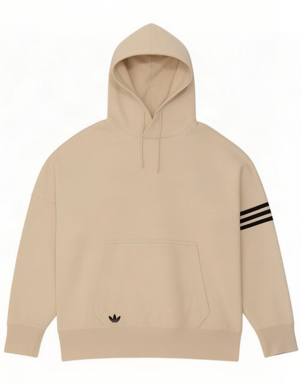 Adidas Mens Hoodie Jumper Medium Beige Cotton