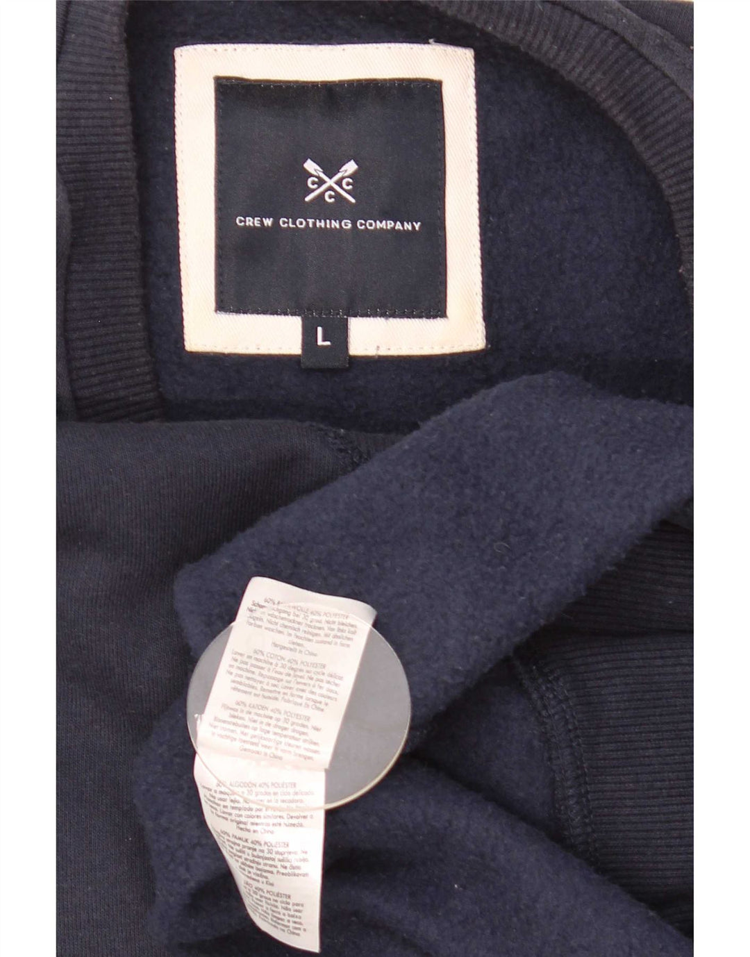 Crew Clothing Mens Sweatshirt Jumper Large Navy Blue Cotton