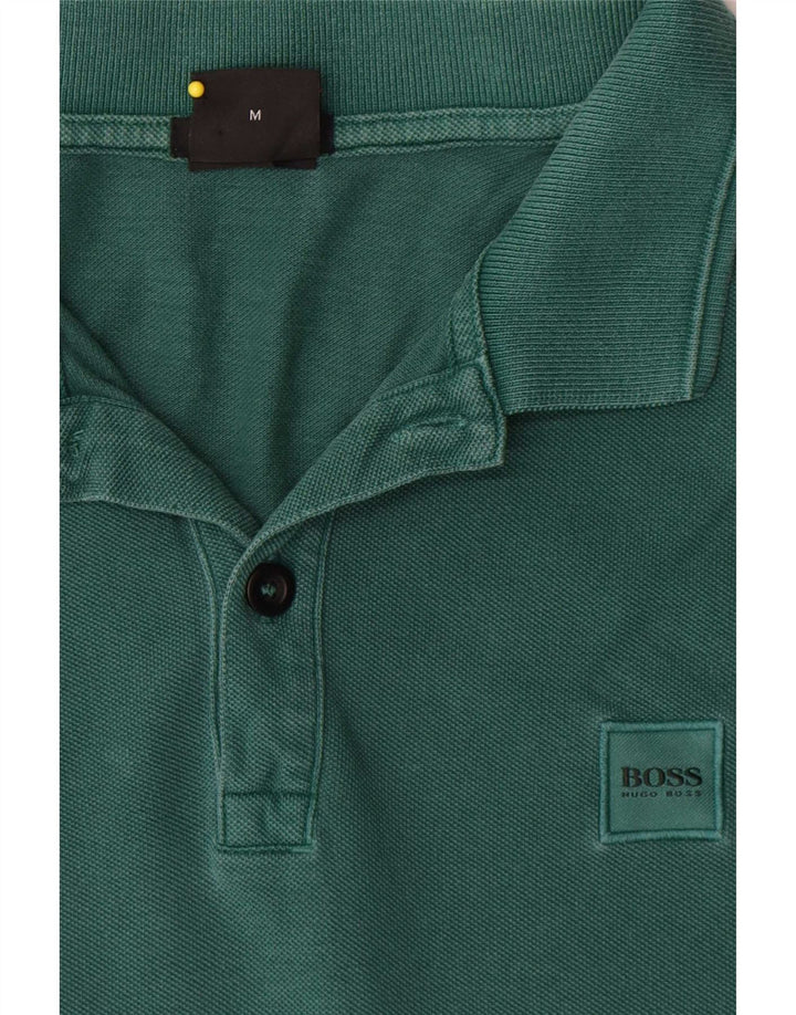 Hugo Boss Mens Polo Shirt Medium Green Cotton