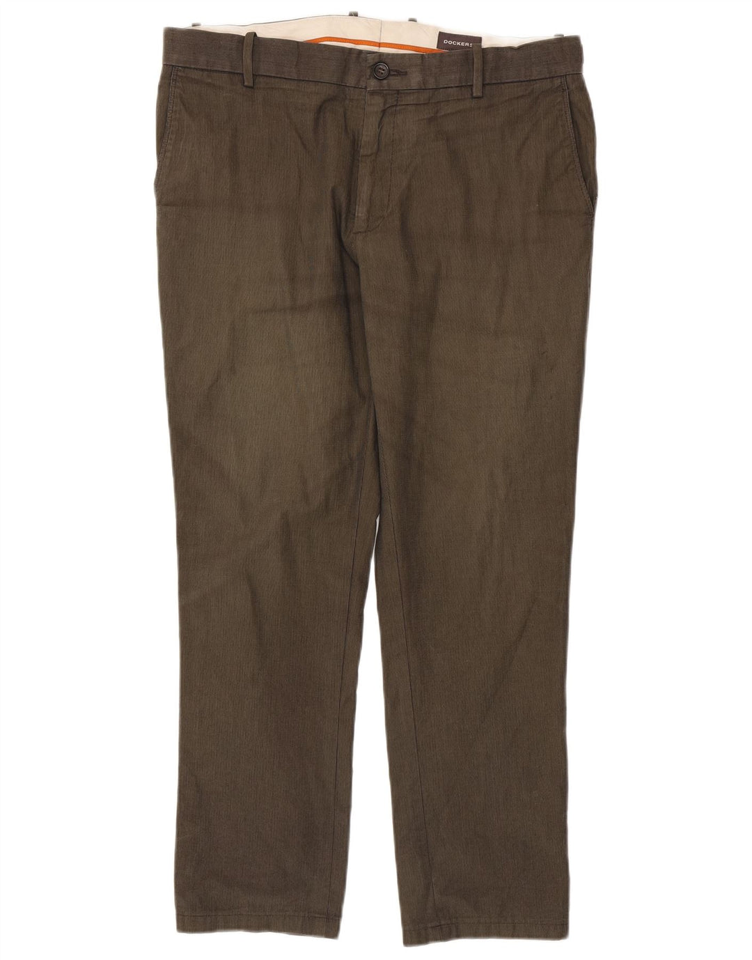 Dockers Mens Straight Chino Trousers W34 L28 Khaki Check