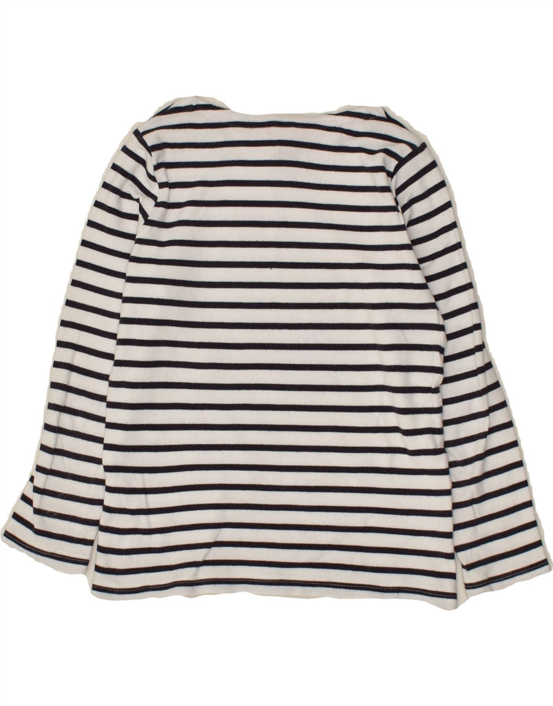 JOULES Girls Top Long Sleeve 7-8 Years White Striped Cotton | Vintage Joules | Thrift | Second-Hand Joules | Used Clothing | Messina Hembry 