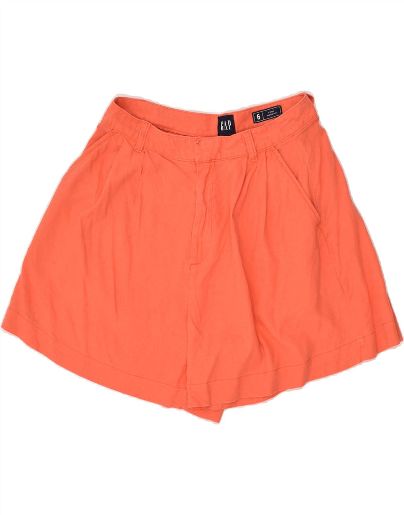 GAP Womens High Waist Pegged Casual Shorts US 6 Medium W28 Orange Linen | Vintage Gap | Thrift | Second-Hand Gap | Used Clothing | Messina Hembry 