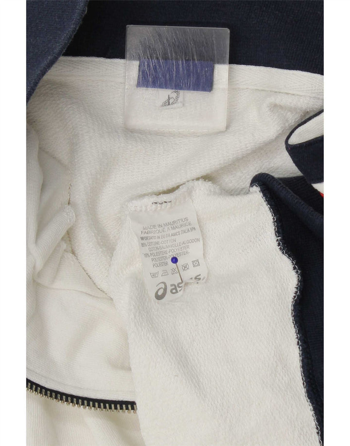 Asics Mens Tracksuit Top Jacket Large White Colourblock Cotton