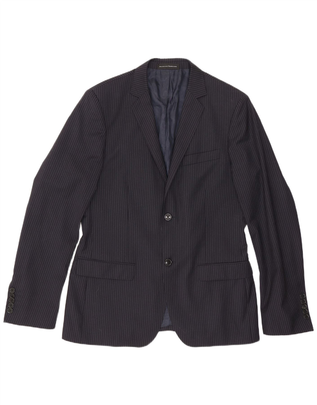 Massimo Rebecchi Mens 2 Button Blazer Jacket UK 38 Medium Navy Blue Striped