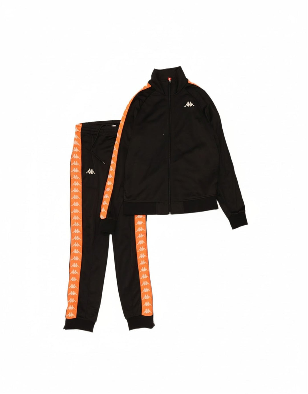 KAPPA Mens Graphic Full Tracksuit XS  Black Colourblock Polyester Vintage Kappa and Second-Hand Kappa from Messina Hembry 