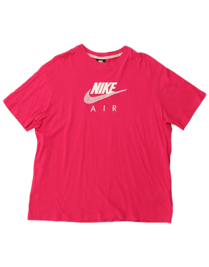NIKE Mens Air Graphic T-Shirt Top Medium Pink Cotton
