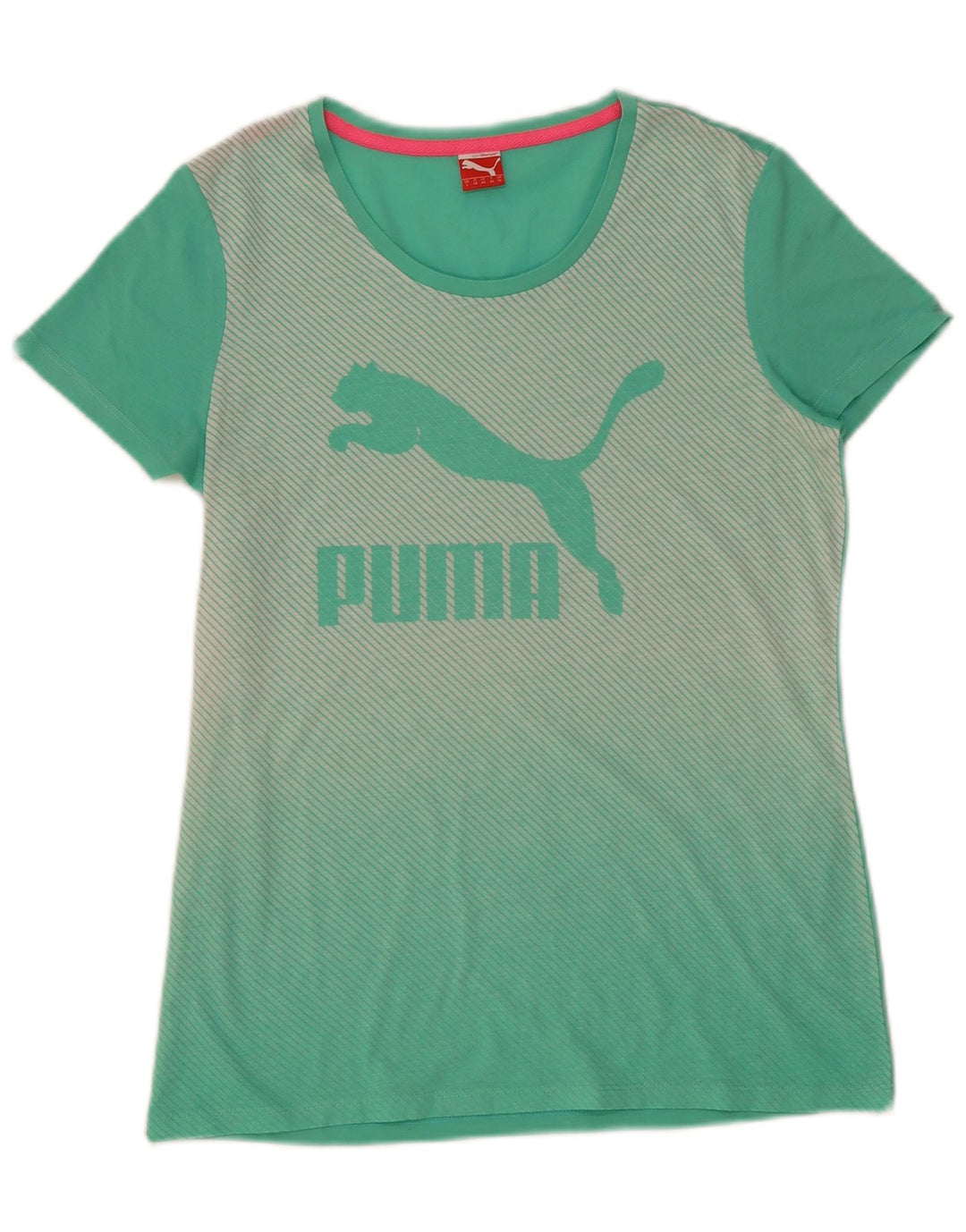 Puma Womens Graphic T-Shirt Top UK 14 Large Green