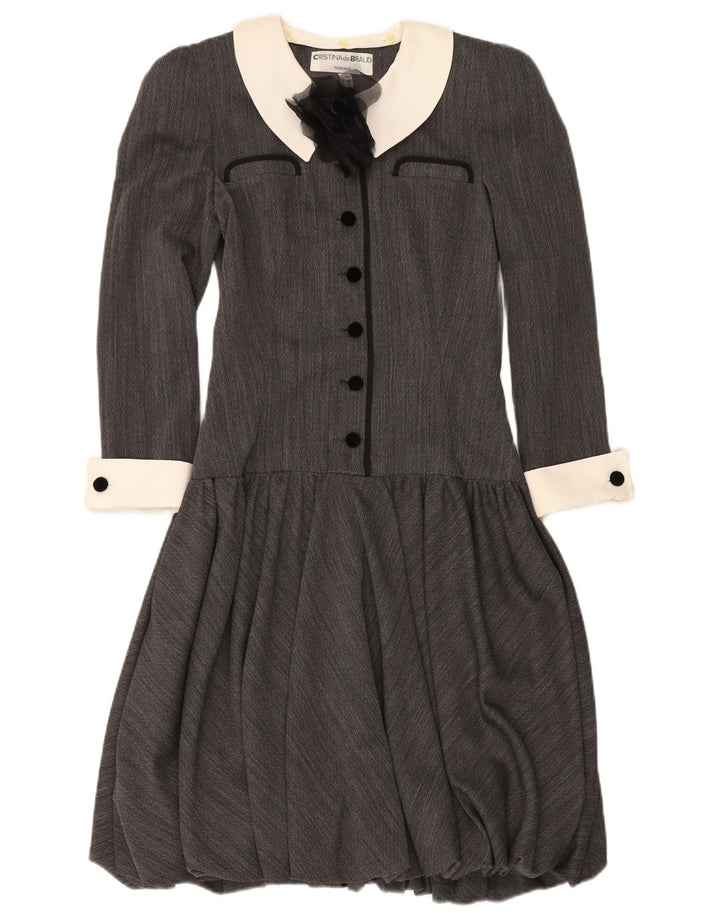 Cristina De Braud Womens Bubble Dress IT 40 Small Grey Colourblock