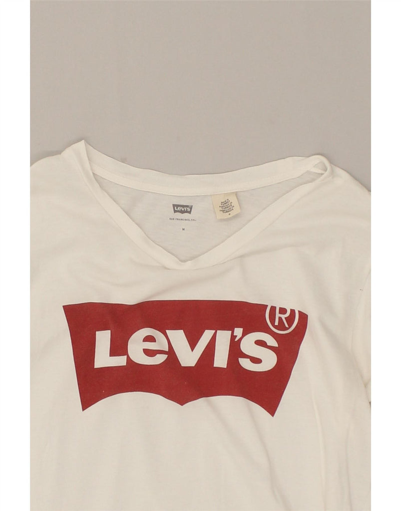 LEVI'S Mens Graphic T-Shirt Top Medium White Cotton Vintage Levi's and Second-Hand Levi's from Messina Hembry 