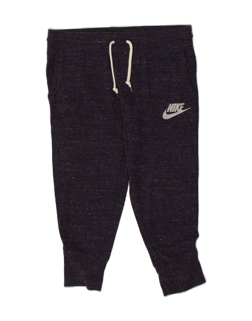 NIKE Womens Graphic Tracksuit Trousers Joggers UK 14 Medium Navy Blue | Vintage Nike | Thrift | Second-Hand Nike | Used Clothing | Messina Hembry 