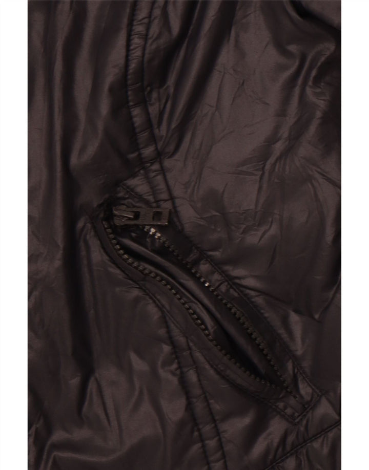 SUPERDRY Womens Crop Windbreaker Jacket UK 12 Medium Black Nylon