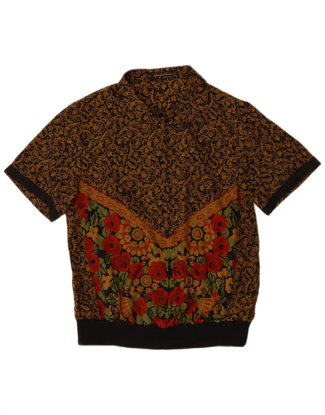 MARIO PUCCI CECCONI Womens Blouse Top IT 49 XL Multicoloured Floral