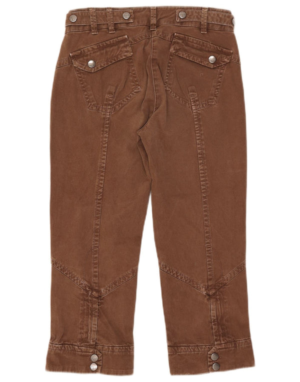 Trussardi Womens Capri Trousers IT 40 Small W28 L20 Brown Cotton