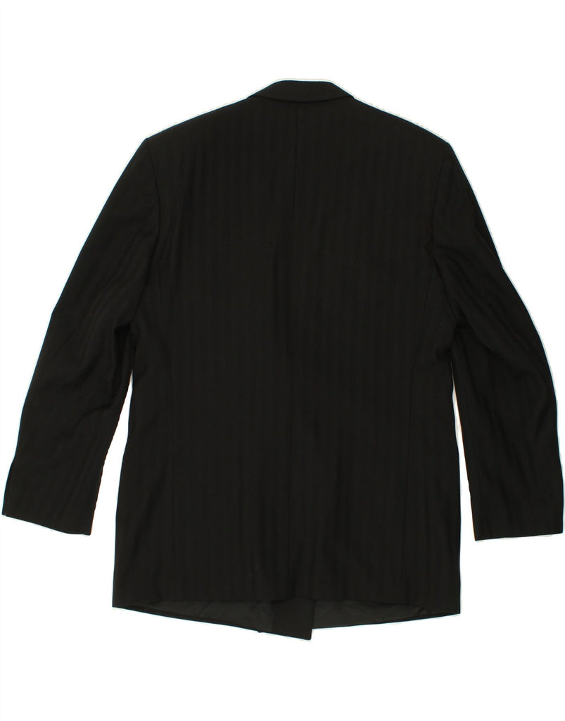 TLAPA Mens Double Breasted Blazer Jacket IT 52 XL Black Pinstripe Wool Vintage TLAPA and Second-Hand TLAPA from Messina Hembry 