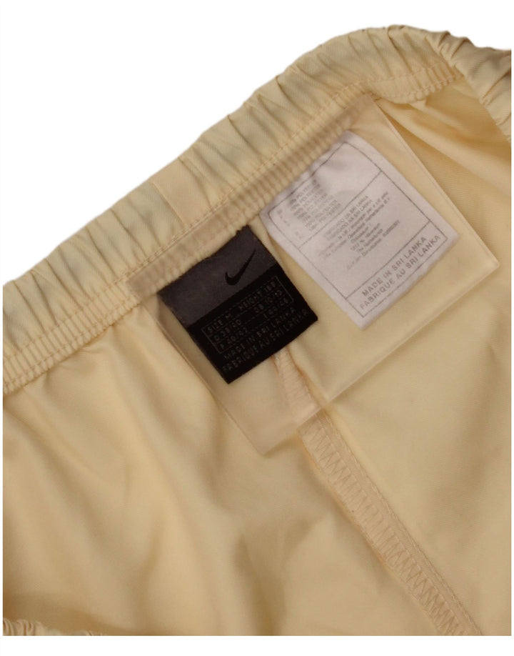 NIKE Womens Sport Shorts UK 10/12 Medium Beige Polyester