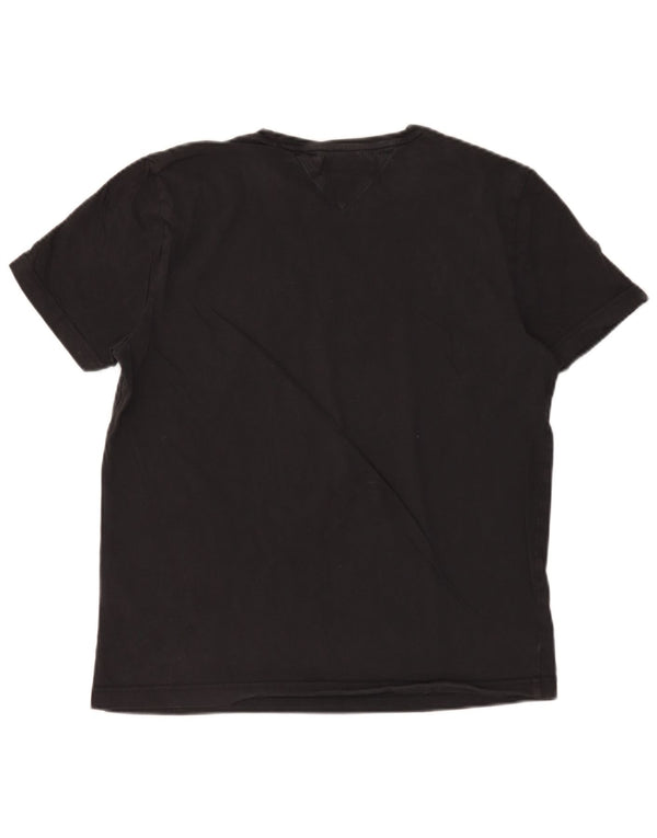 Tommy Hilfiger Mens Graphic T-Shirt Top Large Black Cotton