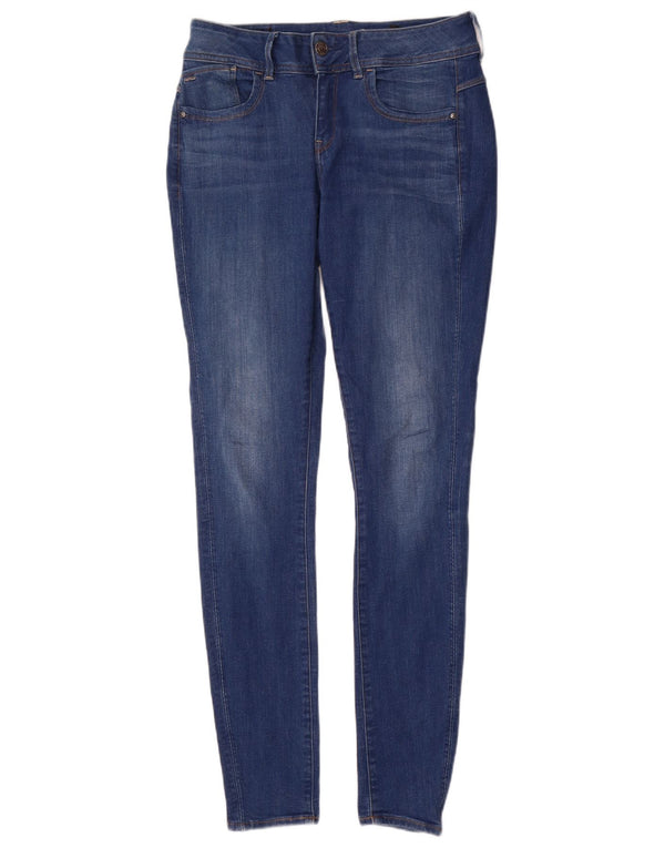G-Star Womens Lynn Mid Rise Skinny Jeans W30 L34 Blue Cotton